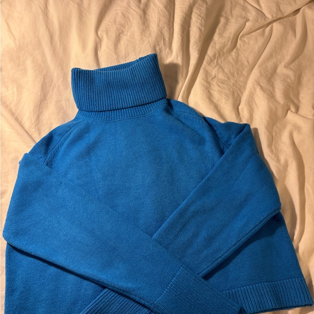 Blue Turtleneck Sweater